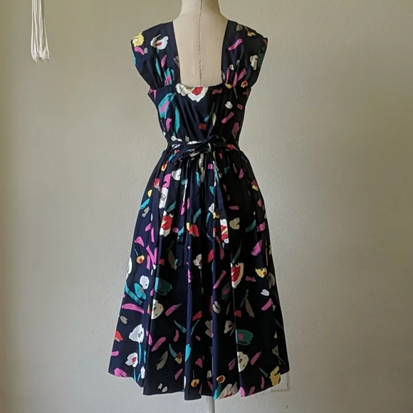 Vintage Multicolor Abstract Midi Dress - Picture 6 of 7